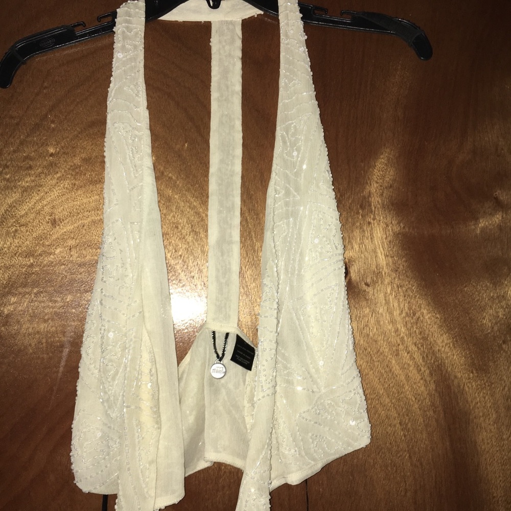 Cute Sequin Cream Vest By BKE